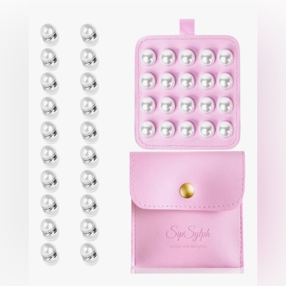 New Veil Weights 20 Pairs Pearl Strong Magnetic Bridal, Double-Sided